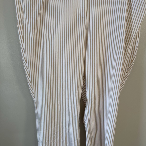 Chico’s 3P (16P) Striped Pants Stretch Cotton Nautical Neutral and White Print - Picture 6 of 10